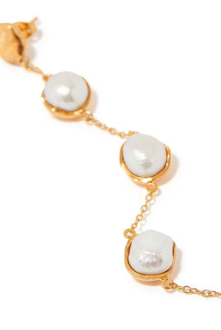 Dangling Chain Pearl Earrings